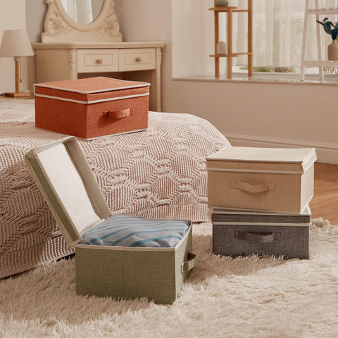 DOMEraax stacked on dresser showing vertical storage and tidy appearance