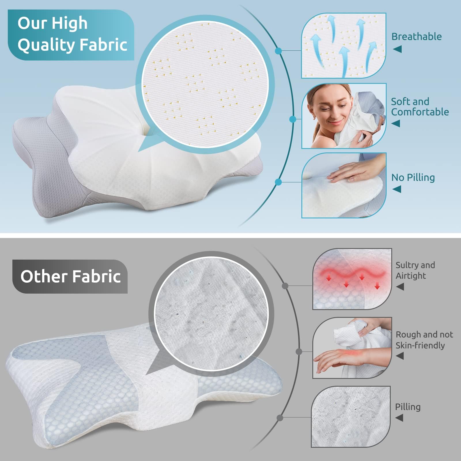 DONAMA armrest groove detail enabling comfortable side-sleeper arm placement