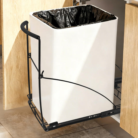 Dooniass front assembly inside cabinet showing neat concealed waste benefit