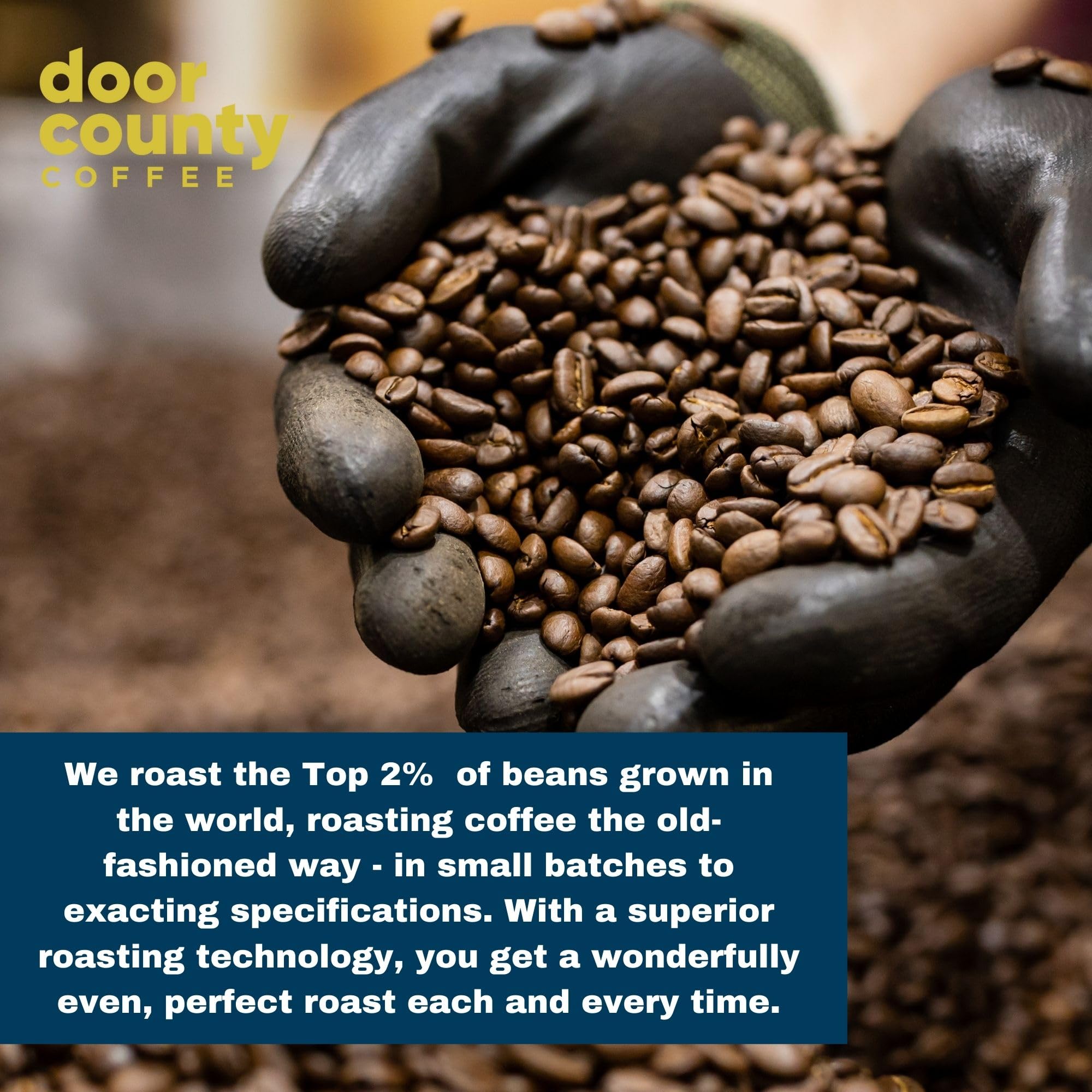 Door County Coffee & Tea Co. assortment spread showing flavor variety and holiday selection