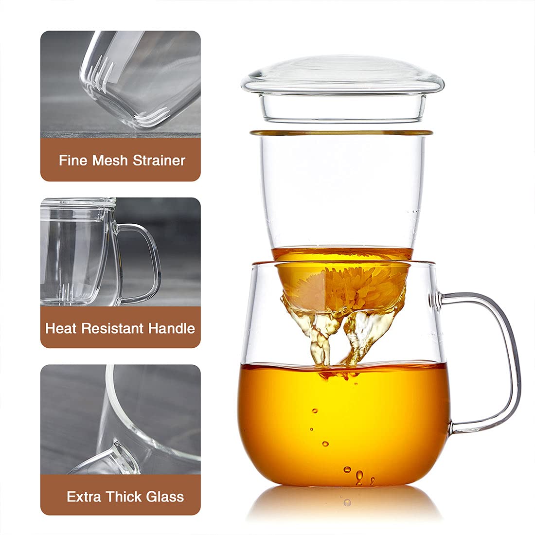DOPUDO lid resting on mug used as infuser holder, prevents drips and keeps warmth