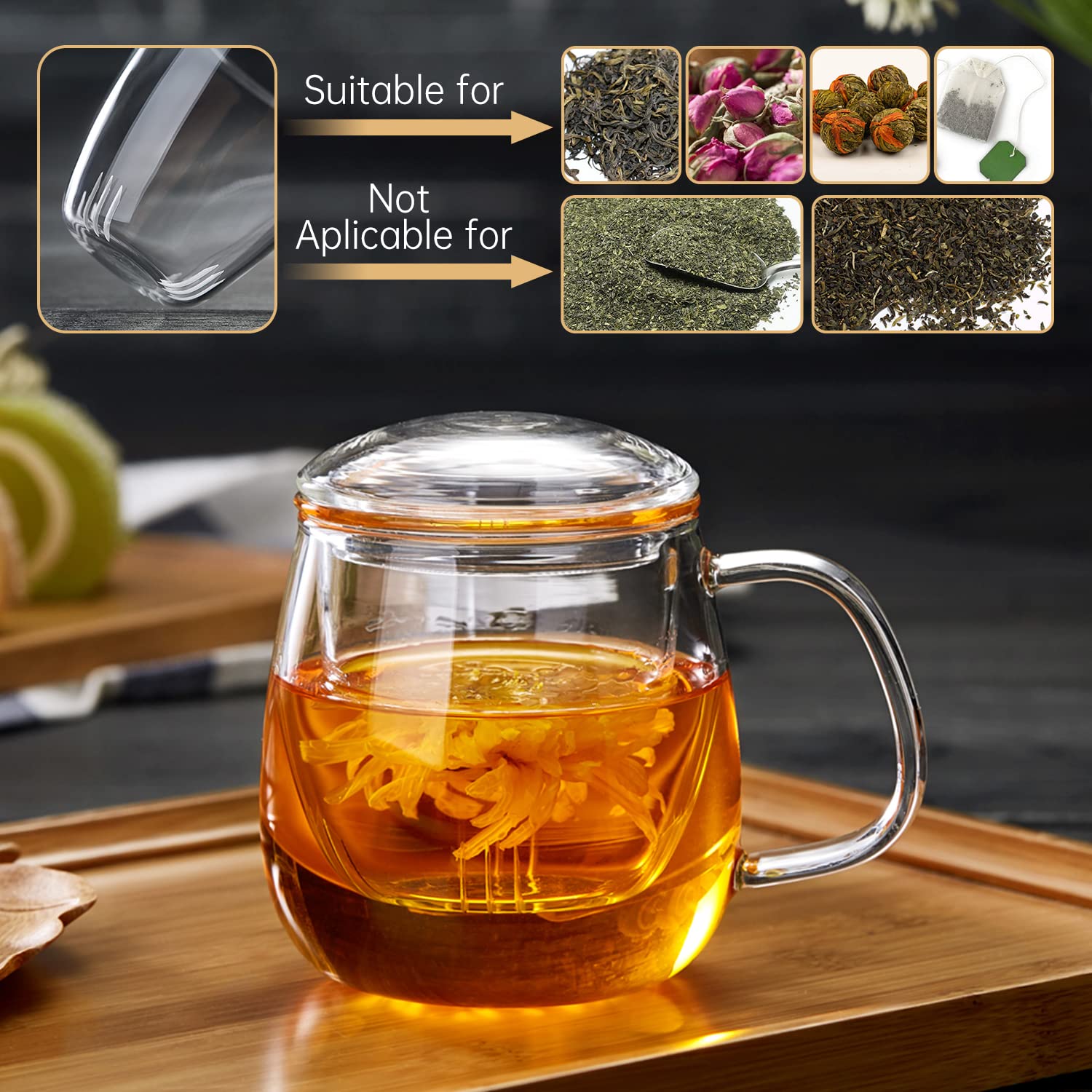DOPUDO teacup on an office desk lifestyle shot, emphasizes convenience and style