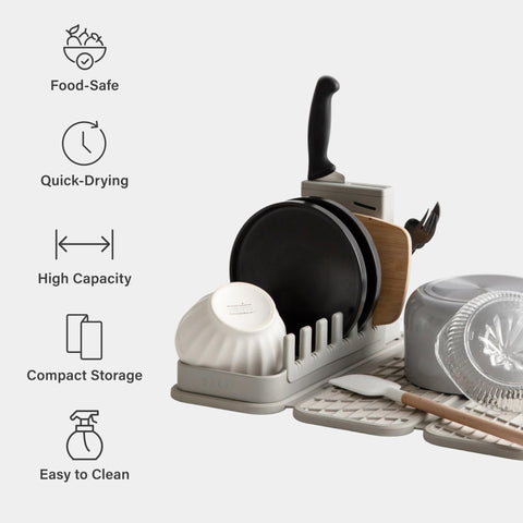 Dorai collapsed rack folded flat illustrating space-saving storage benefit