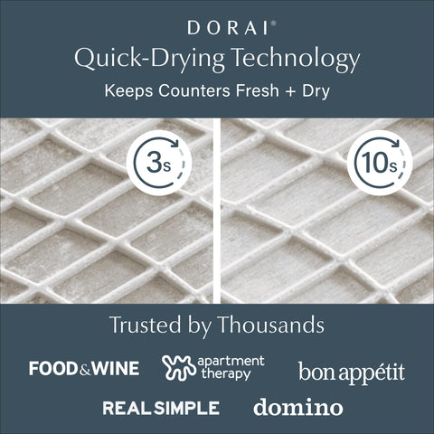 Dorai dish pad folded compactly for easy storage and space-saving benefit
