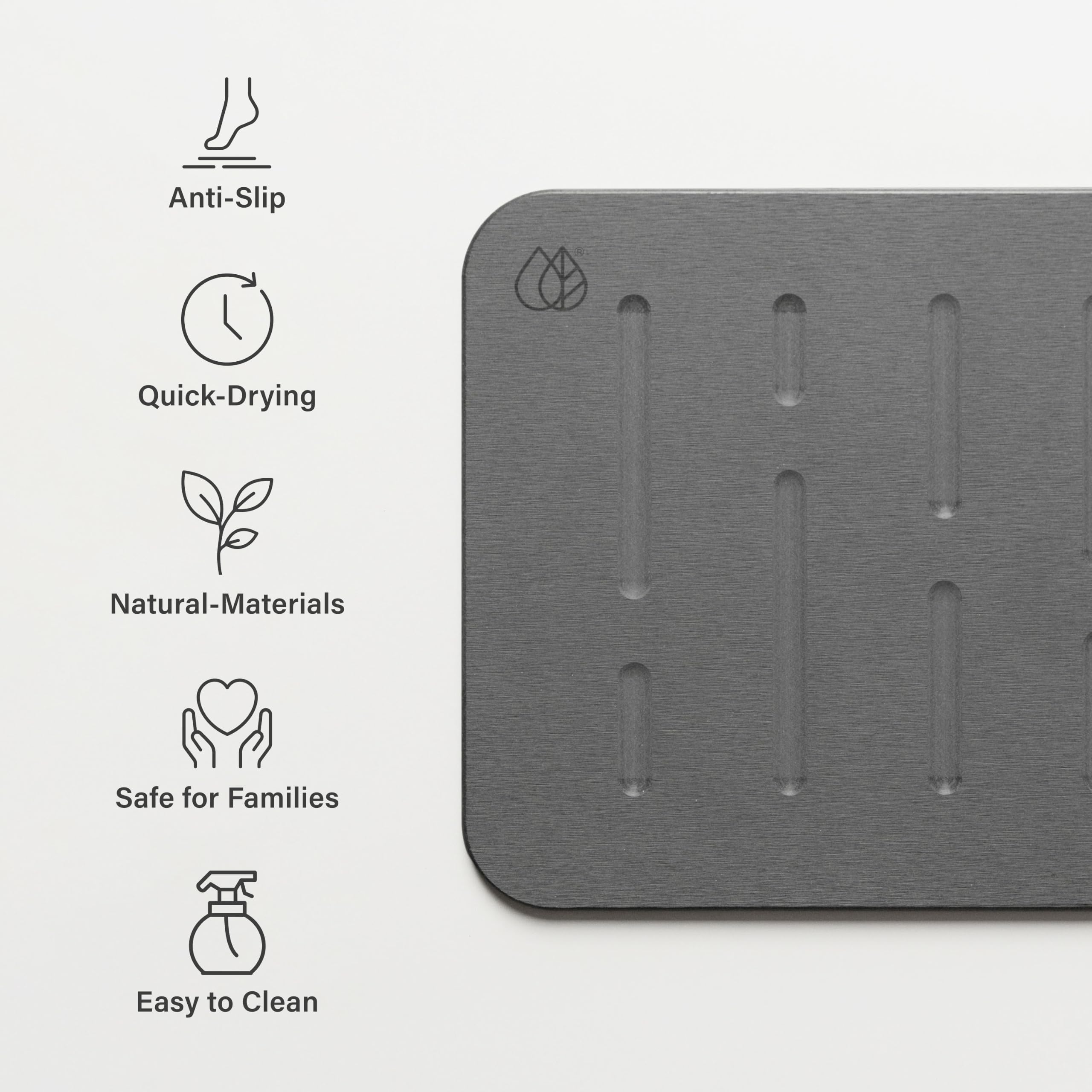 Dorai underside rubberized non-slip base for secure bathroom footing