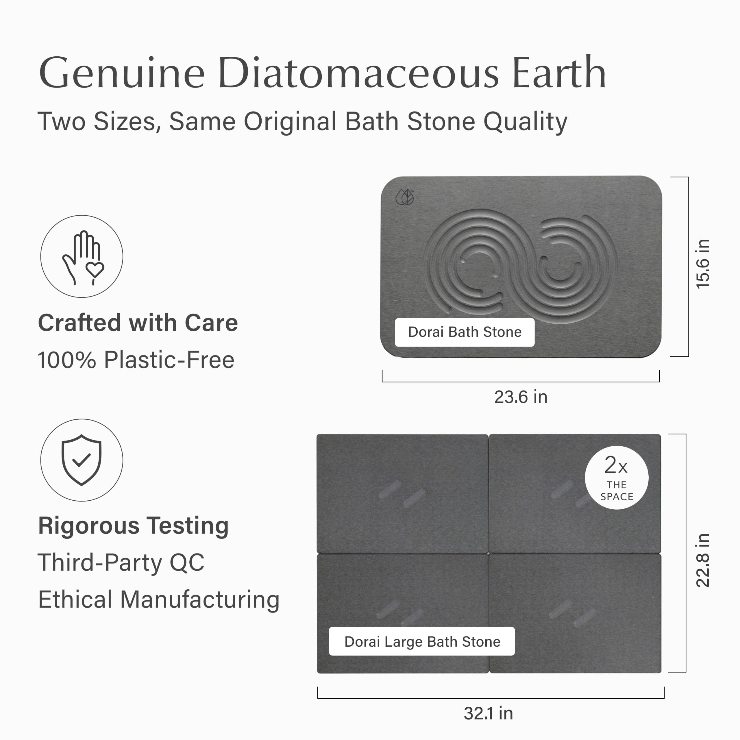 Dorai mat scale next to foot showing full-size coverage benefit