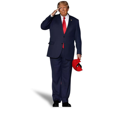 DorDor & GorGor front view life-size Trump standee attracts attention