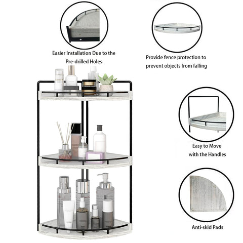 Dorhors placed in a bathroom corner maximizing counter space and organization