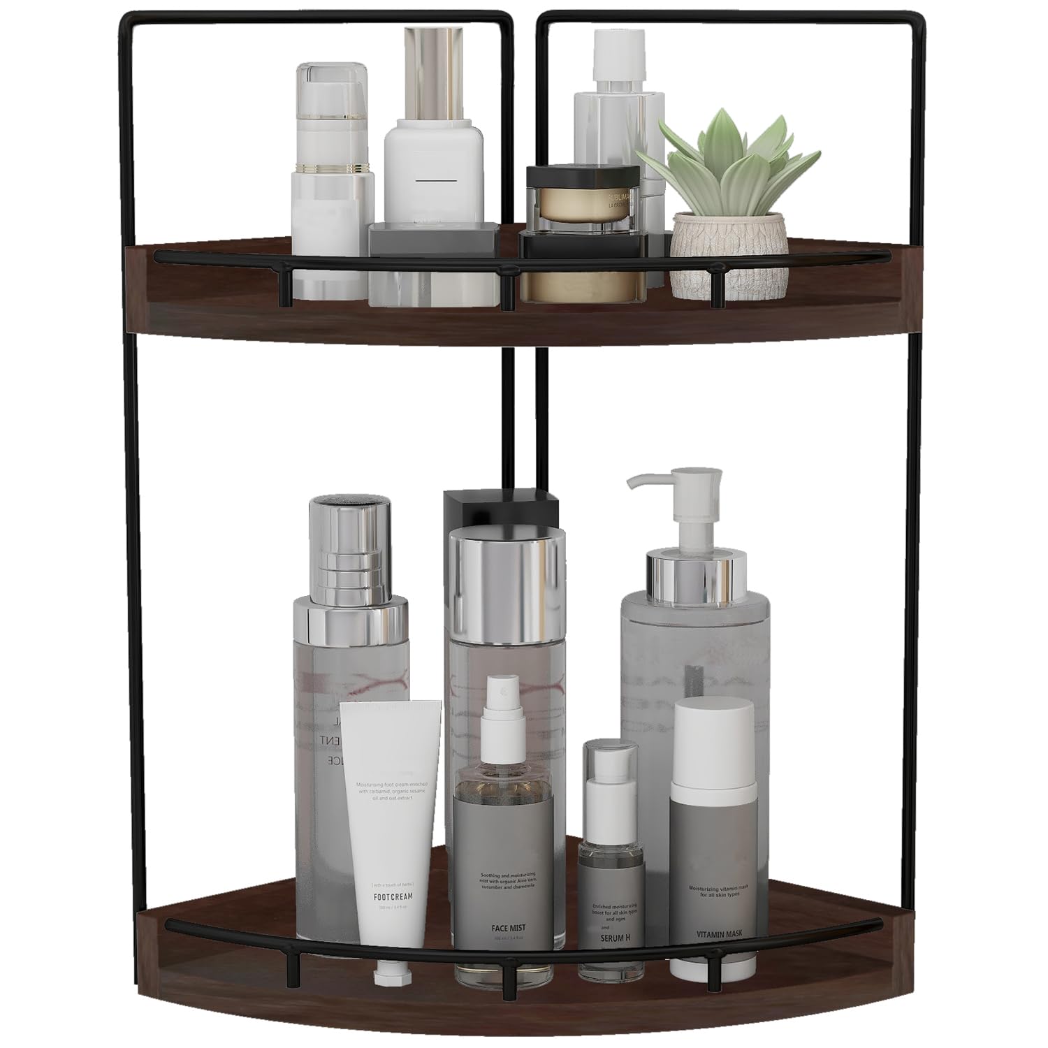 Dorhors front view of 2-tier counter organizer showing tidy storage and easy access
