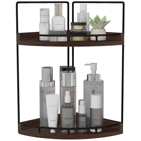 Dorhors front view of 2-tier counter organizer showing tidy storage and easy access