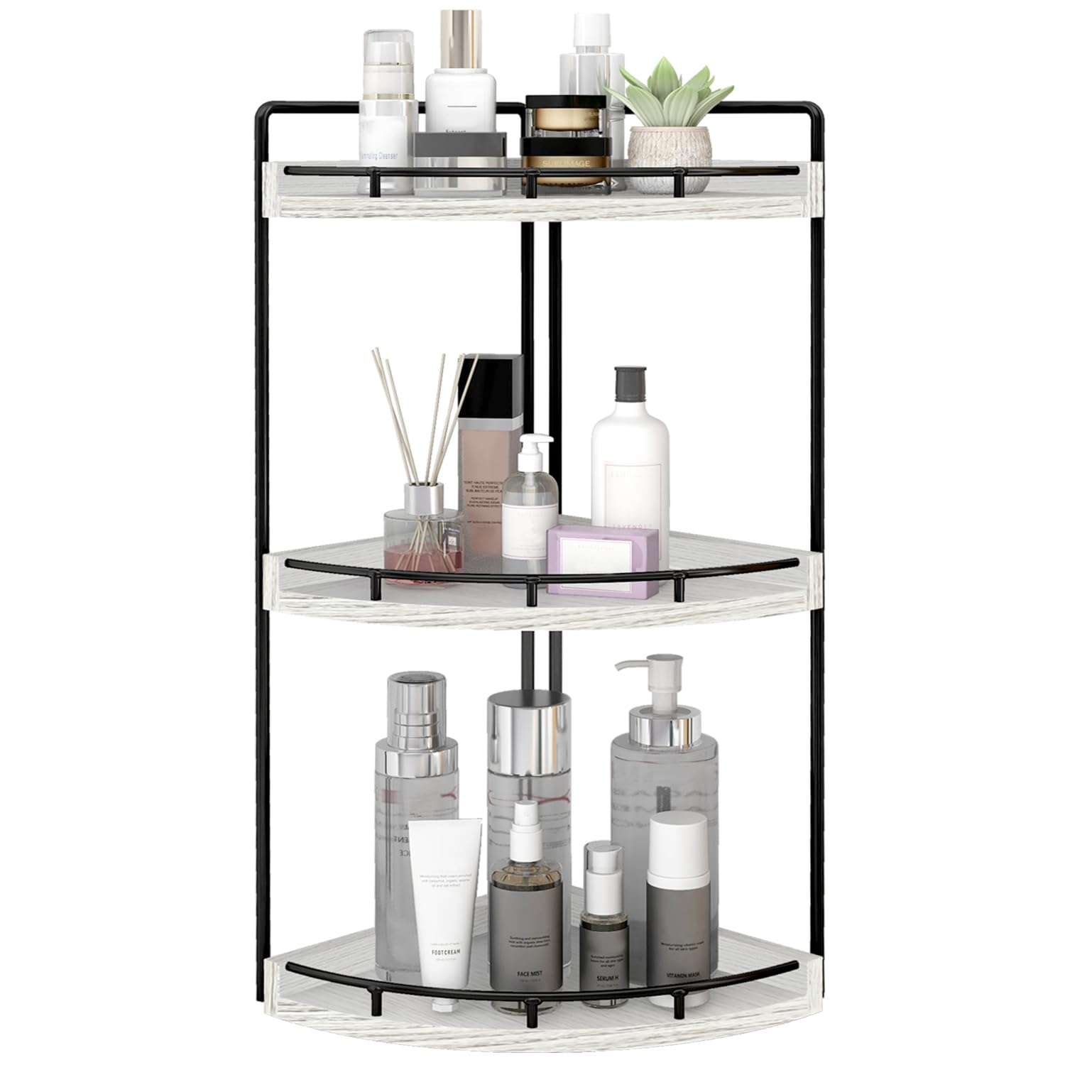 Dorhors front view countertop organizer showing tidy toiletries and easy access
