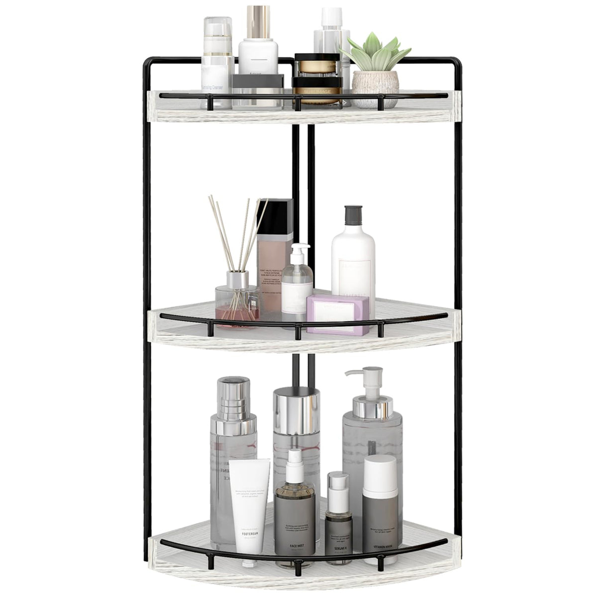 Dorhors front view countertop organizer showing tidy toiletries and easy access