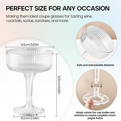 DORONAN assembled champagne tower illustrating stable display and celebration-ready benefit