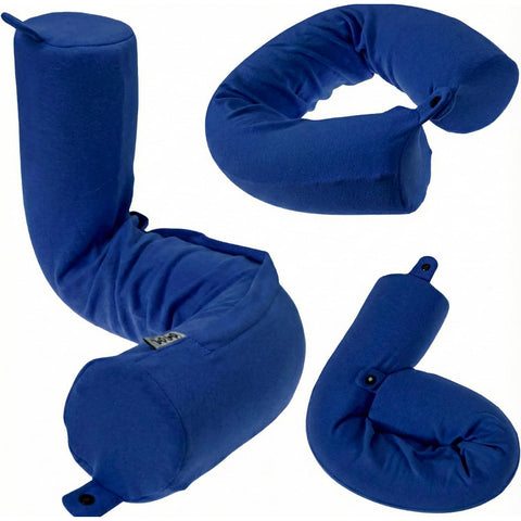 Dot&Dot front view of twist travel pillow shows shape and color benefit comfort