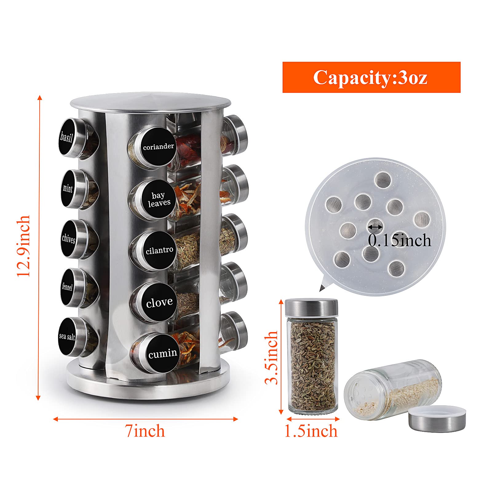 DOUBLE 2 C lid and shaker insert detail preventing spills for mess-free seasoning benefit