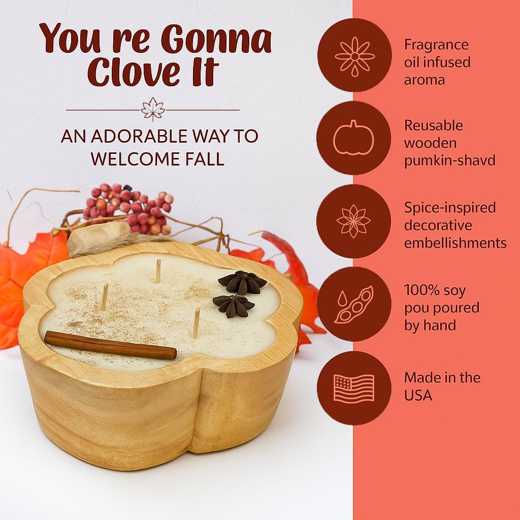 Dough Bowl Candle Co. pumpkin candle on coffee table adding warm autumn ambience