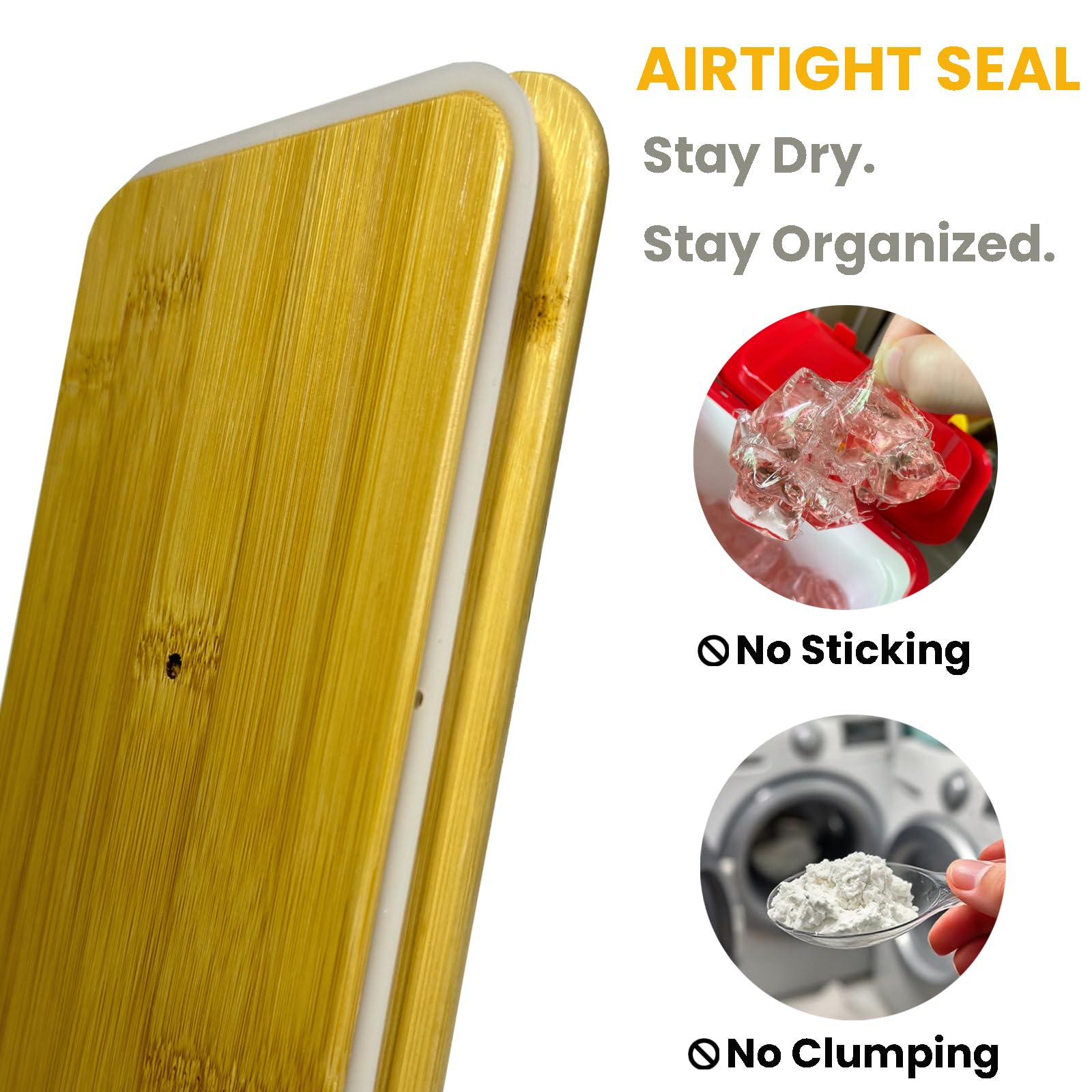 Dounozzi lid close-up showing rubber seal for airtight protection and freshness