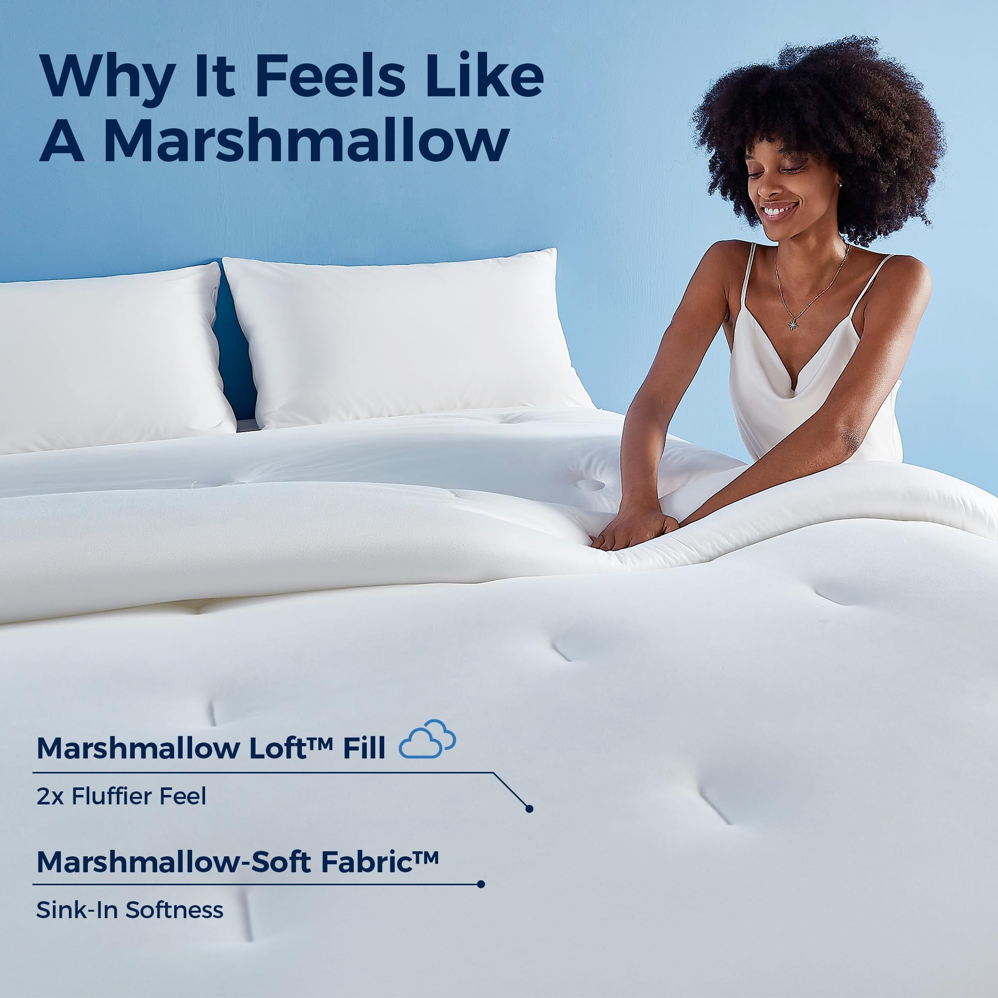 DOVOSLEEP visible high-loft Cloudvana filling showing fluffy resilience and even insulation