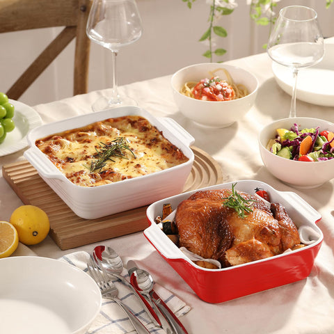 DOWAN on table in a meal setting showcasing oven-to-table presentation