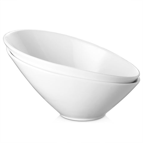 DOWAN angled front view white bowl showing neat presentation benefit