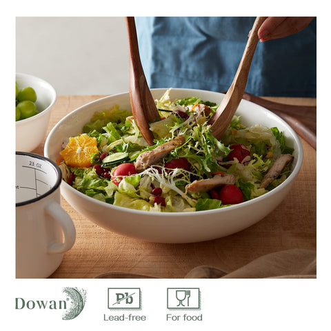 DOWAN bowl in use with tossed salad showcasing generous capacity
