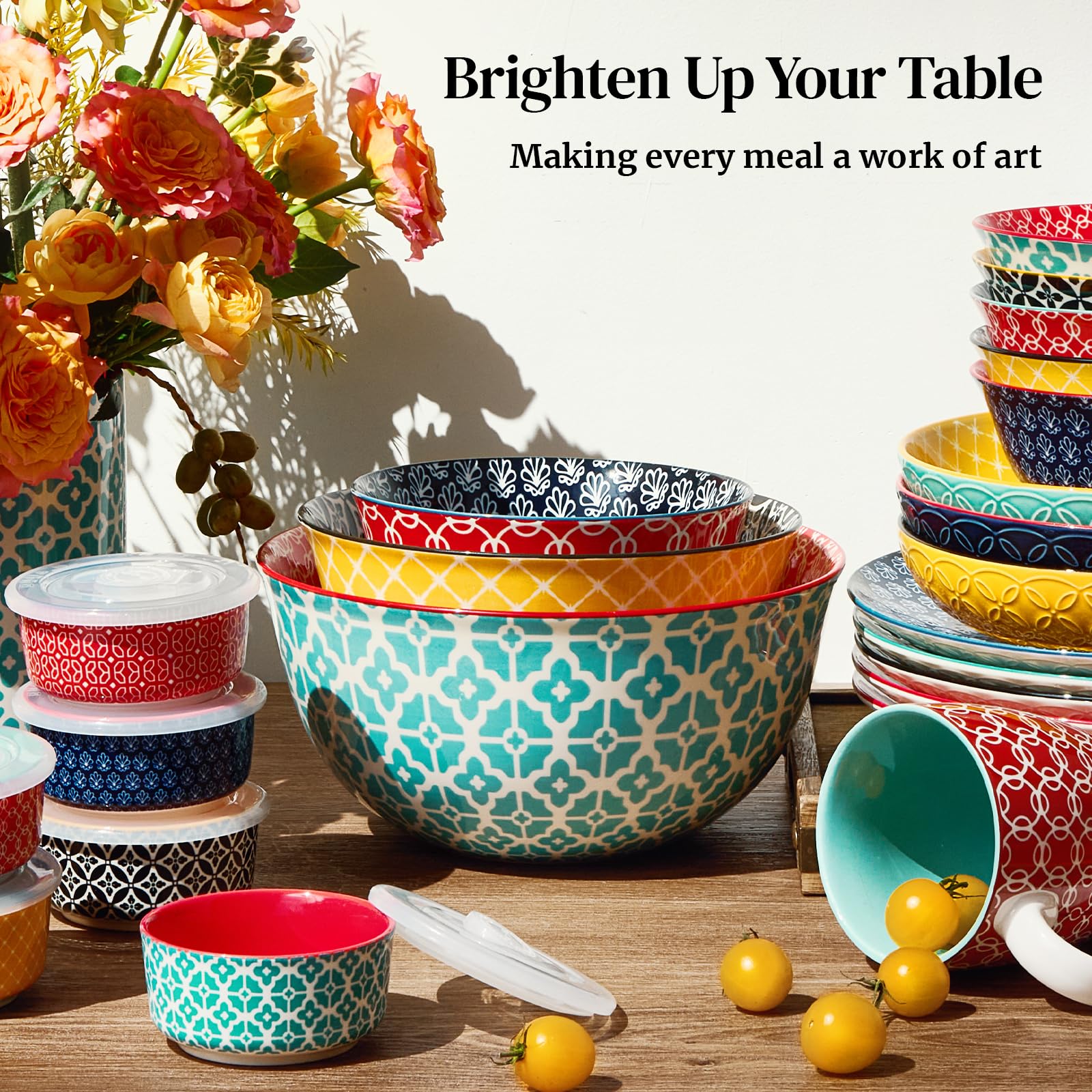 DOWAN serving salad from bowls at table, attractive presentation and convenience