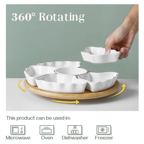 DOWAN central dip bowl filled, convenient condiment access