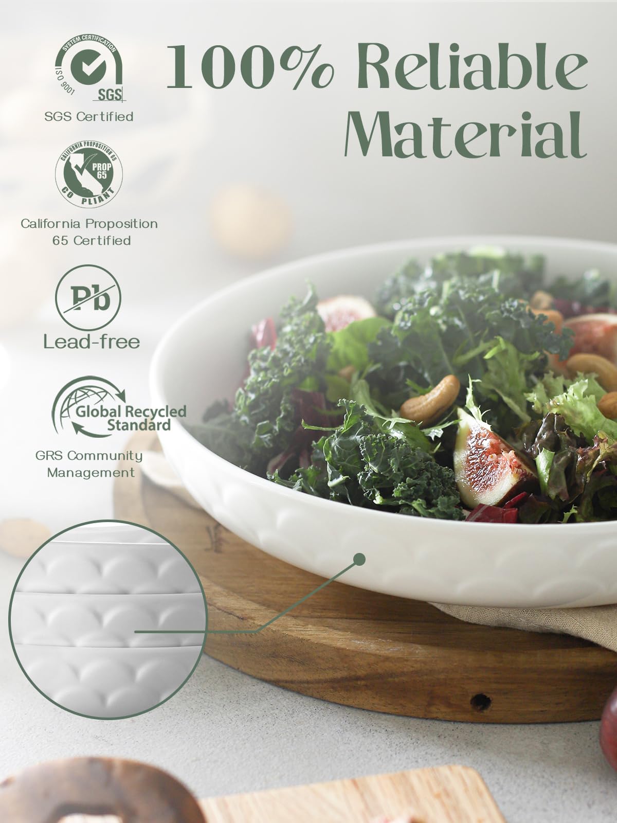 DOWAN detailed glaze close-up highlighting scratch and stain resistance