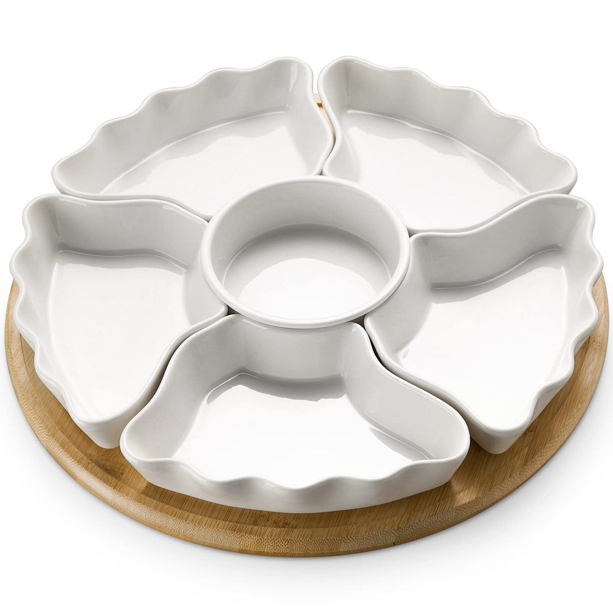 DOWAN front view of full seven-piece set, easy serving