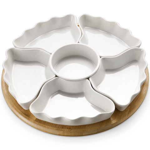 DOWAN front view of full seven-piece set, easy serving