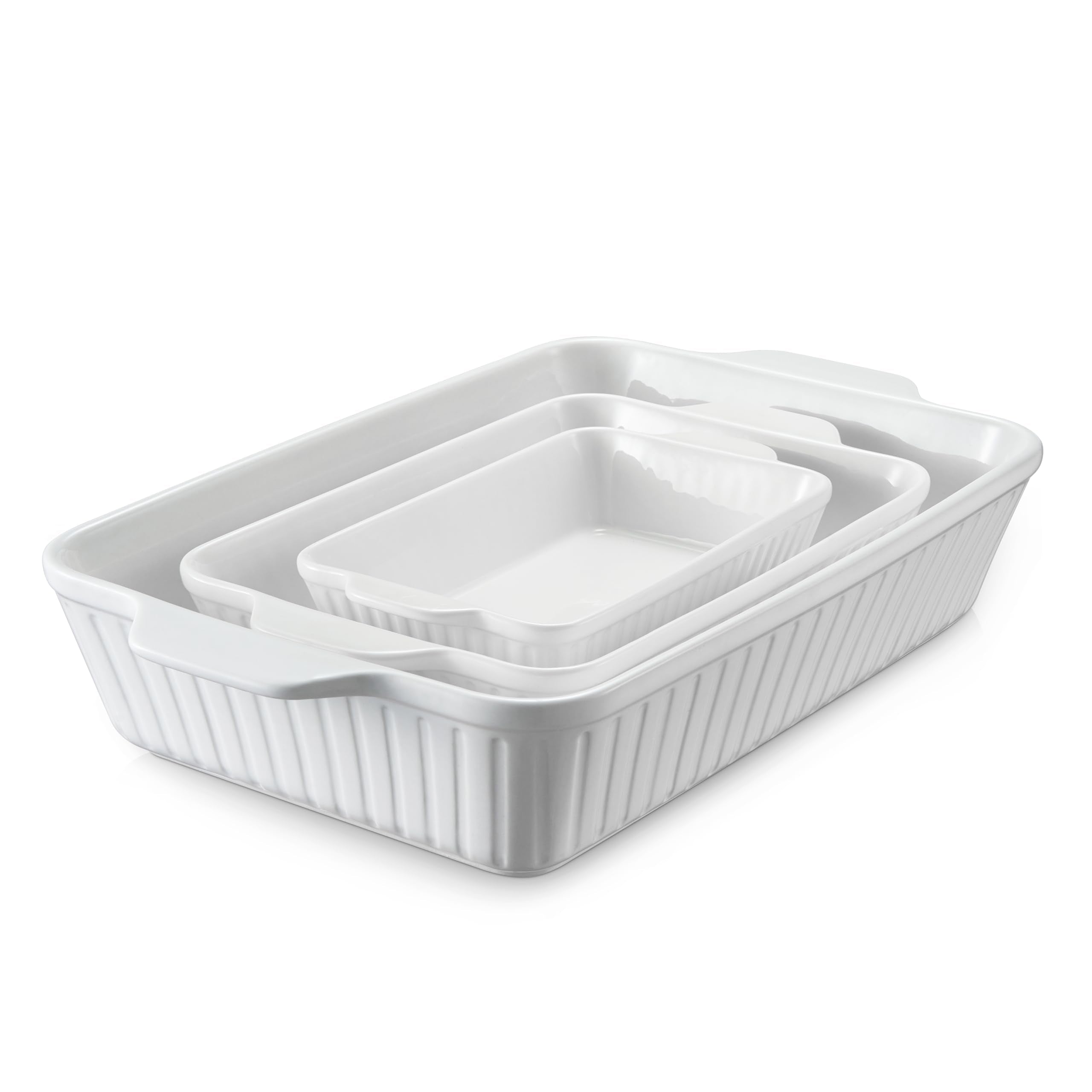 DOWAN box showing soft white bakeware set, durable and gift-ready