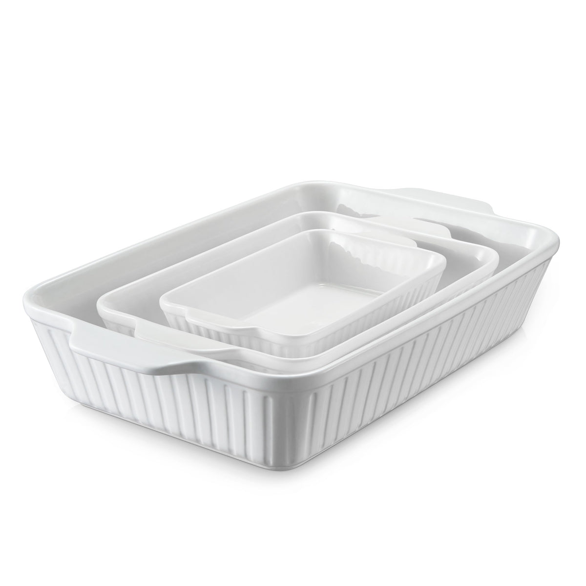 DOWAN box showing soft white bakeware set, durable and gift-ready
