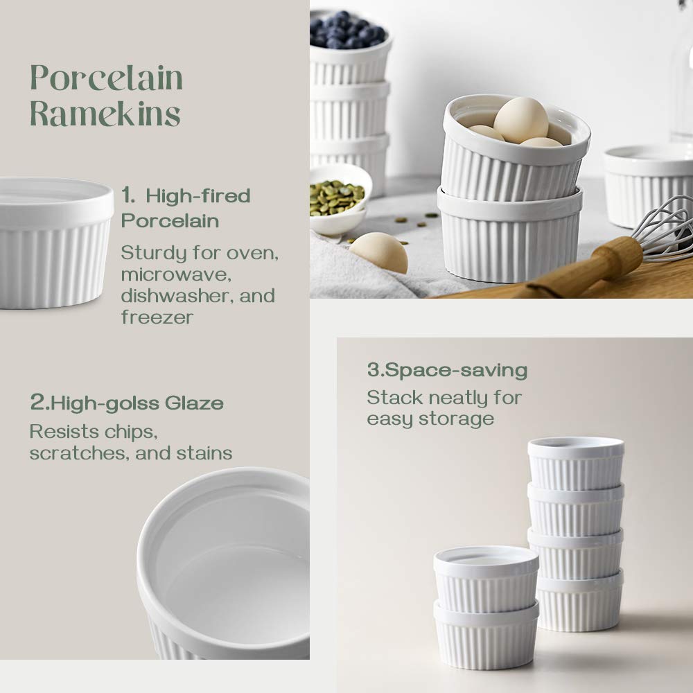 DOWAN six ramekins displayed showing uniform shape and style