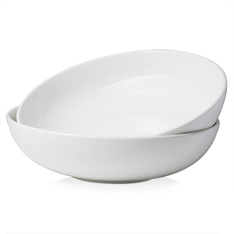 DOWAN front view of white large serving bowls showing clean design and versatility