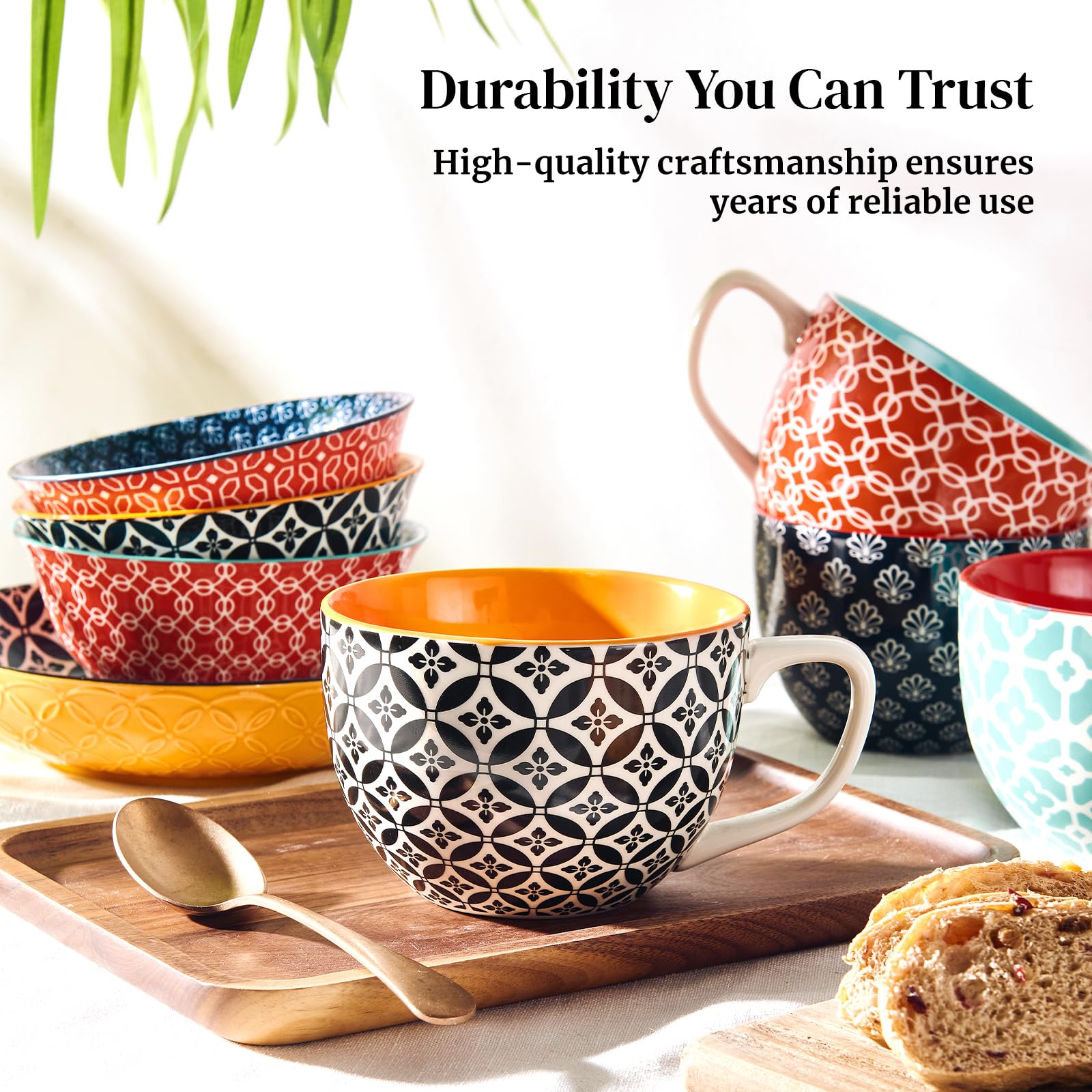 DOWAN lifestyle shot on breakfast table adding color and cozy atmosphere