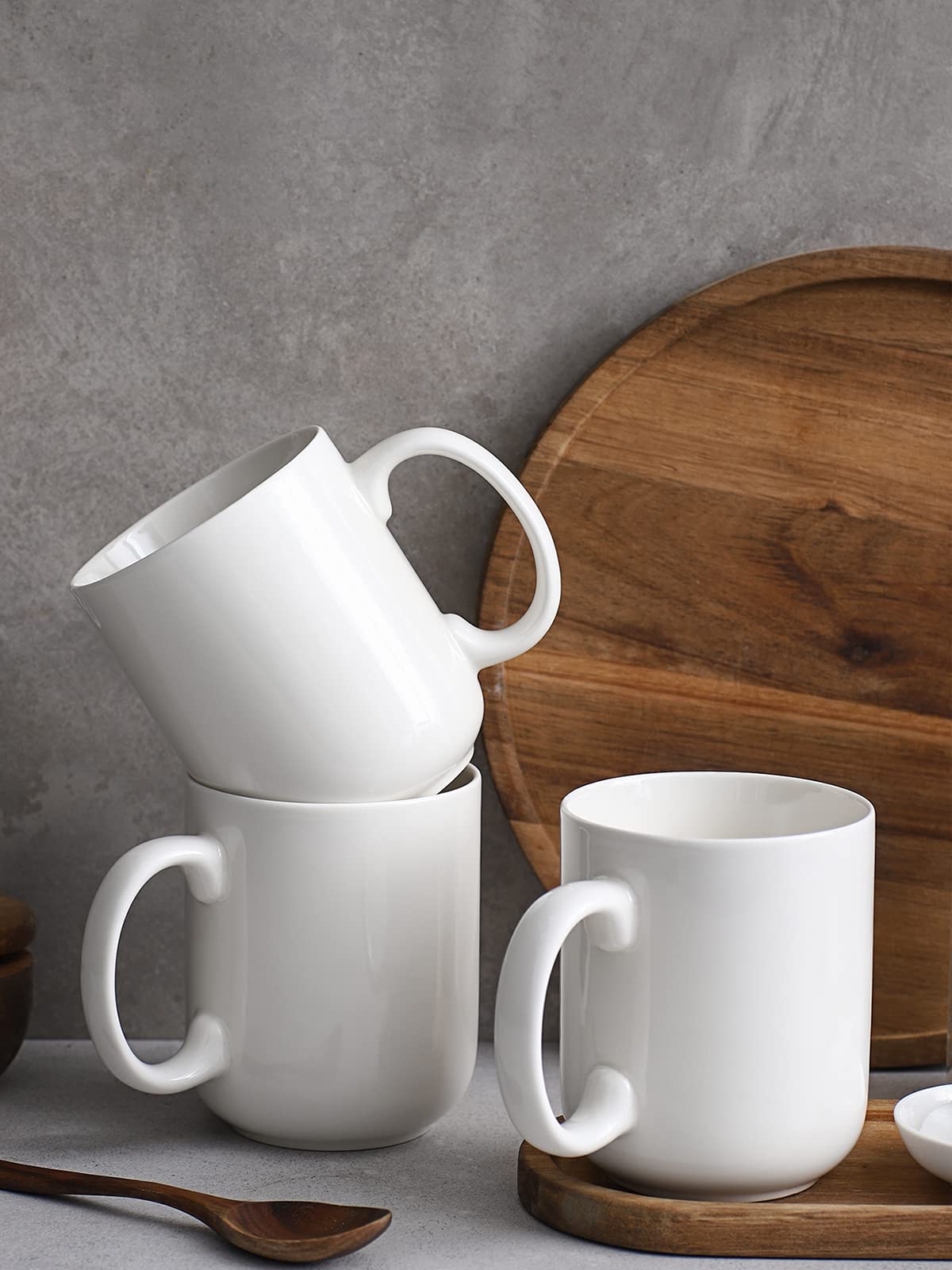 DOWAN mugs on a breakfast table styled for serving—versatile everyday appeal