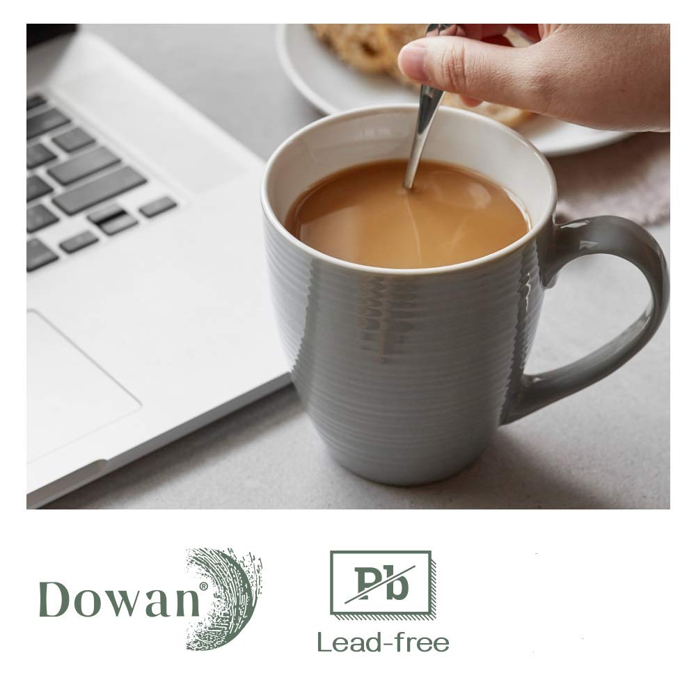DOWAN mug with coffee in use illustrating generous 17 oz serving