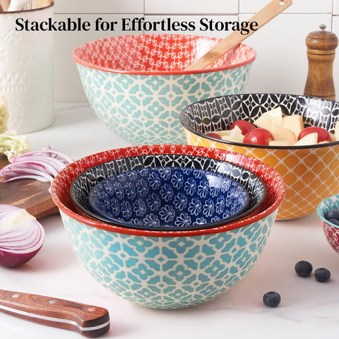 DOWAN bowls nested compactly in cabinet, saves storage space