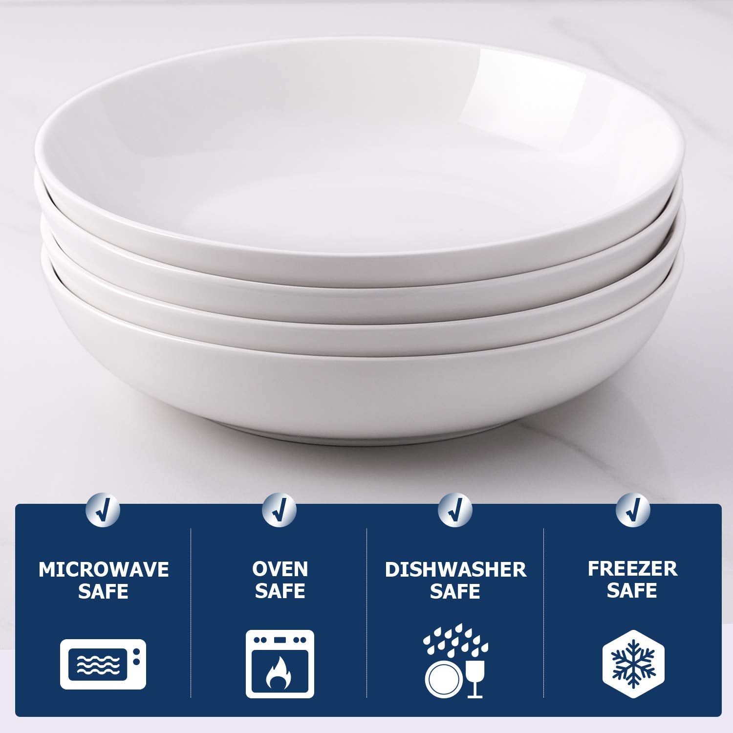 DOWAN bowl filled with pasta showing wide shallow shape for tossing