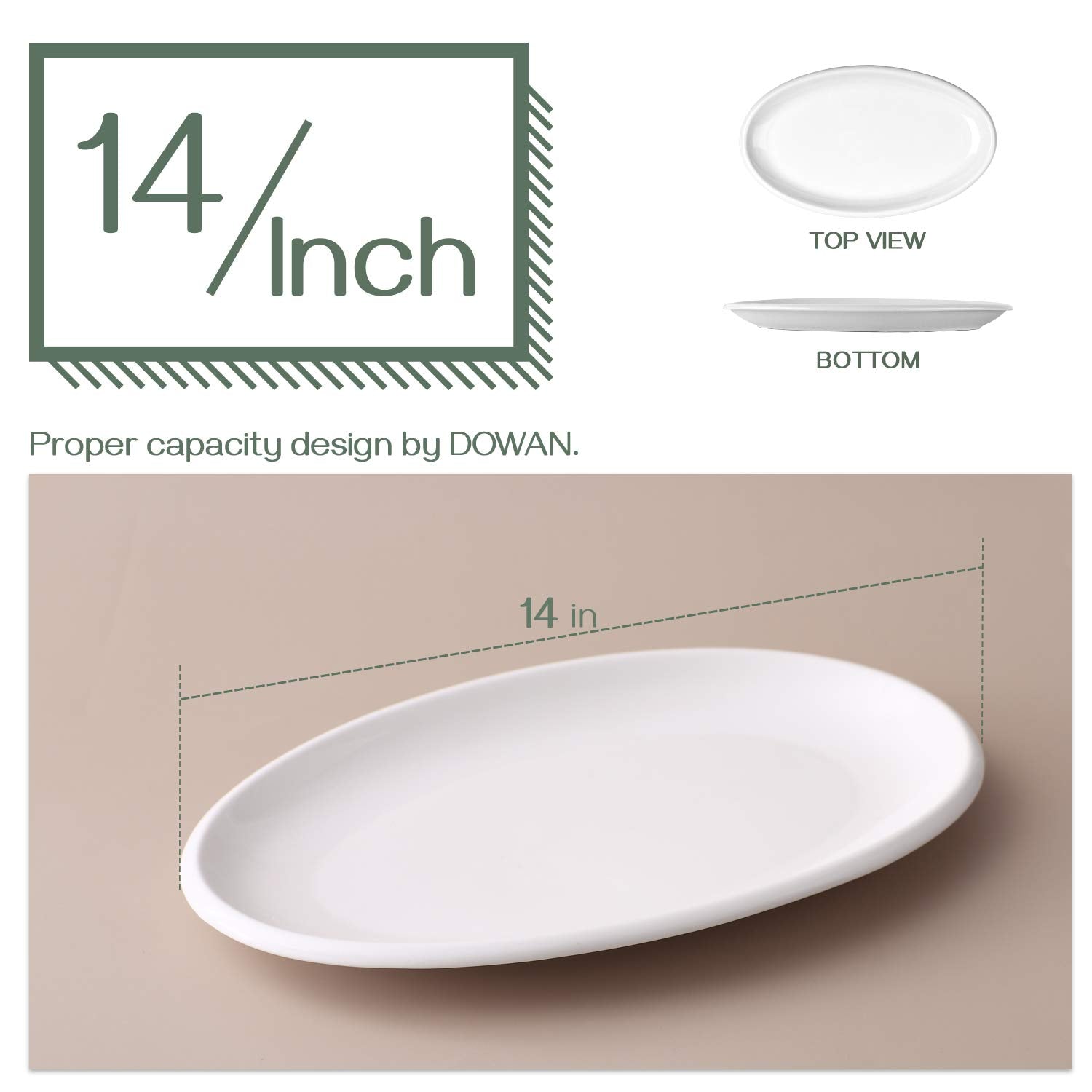 DOWAN platters in oven demonstrating heat-safe porcelain for reheating dishes
