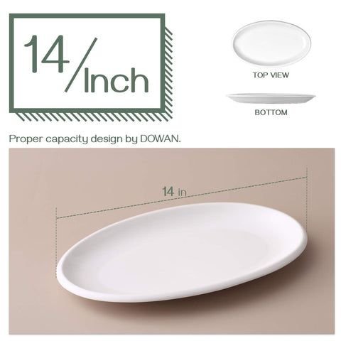 DOWAN platters in oven demonstrating heat-safe porcelain for reheating dishes