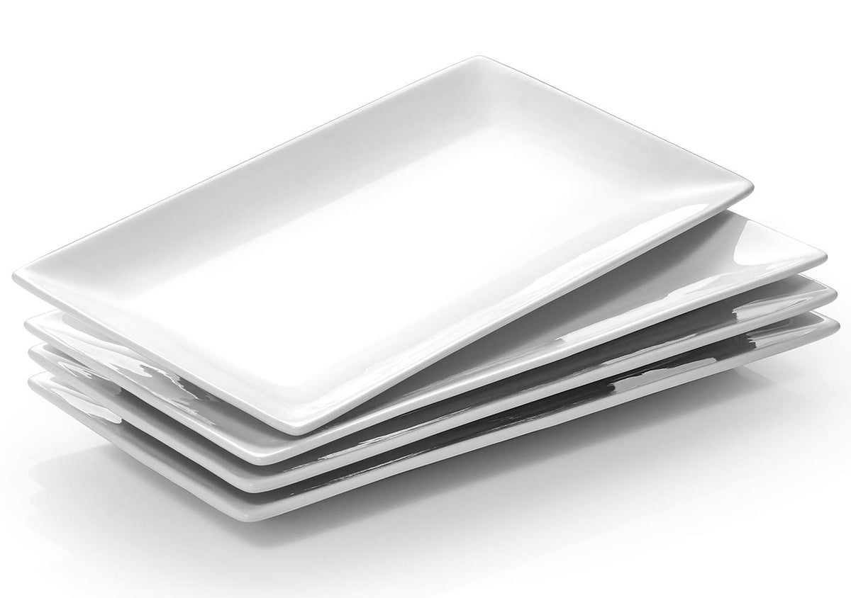 DOWAN rectangular plate front view showing clean presentation and durable look