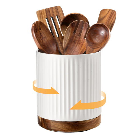 DOWAN front view of rotating utensil holder showing organized tools and quick access