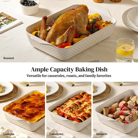 DOWAN side view with ruler illustrating 3-inch depth and 4-quart capacity for large bakes
