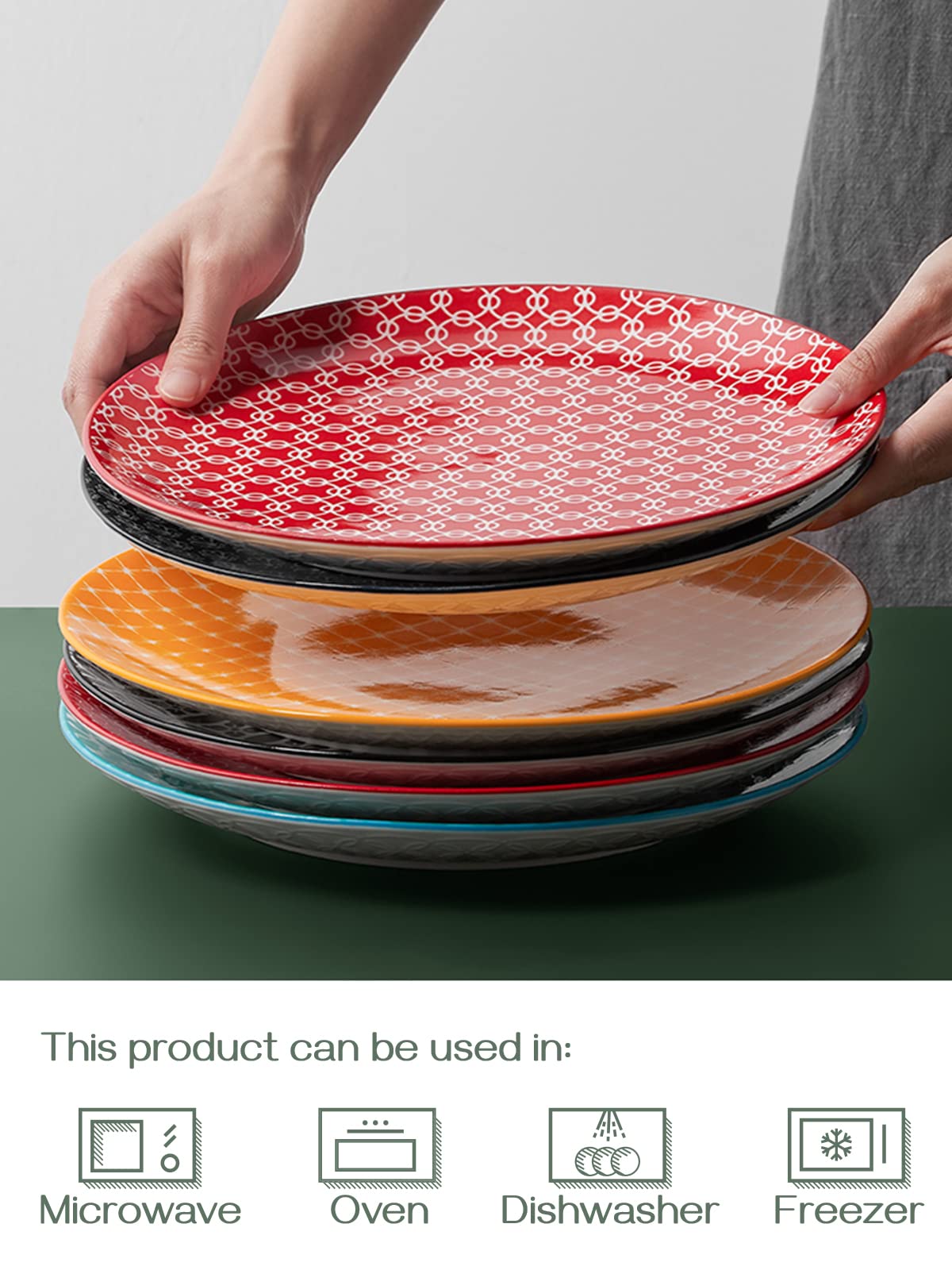 DOWAN plate beside fork and knife showing true 10-inch scale and portioning benefit