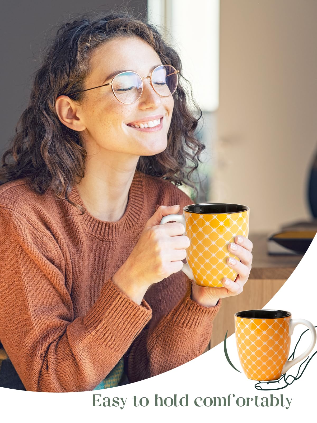 DOWAN stacked mugs in cabinet showing space-saving storage and neat organization