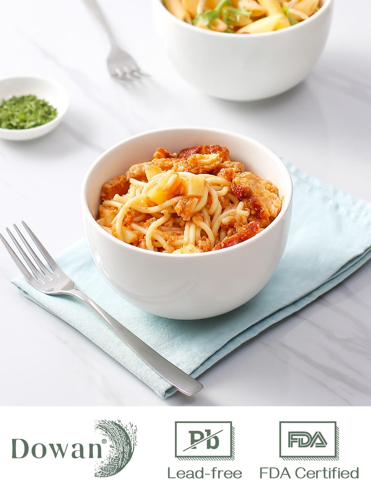DOWAN stacked bowls demonstrating space-saving and stable storage