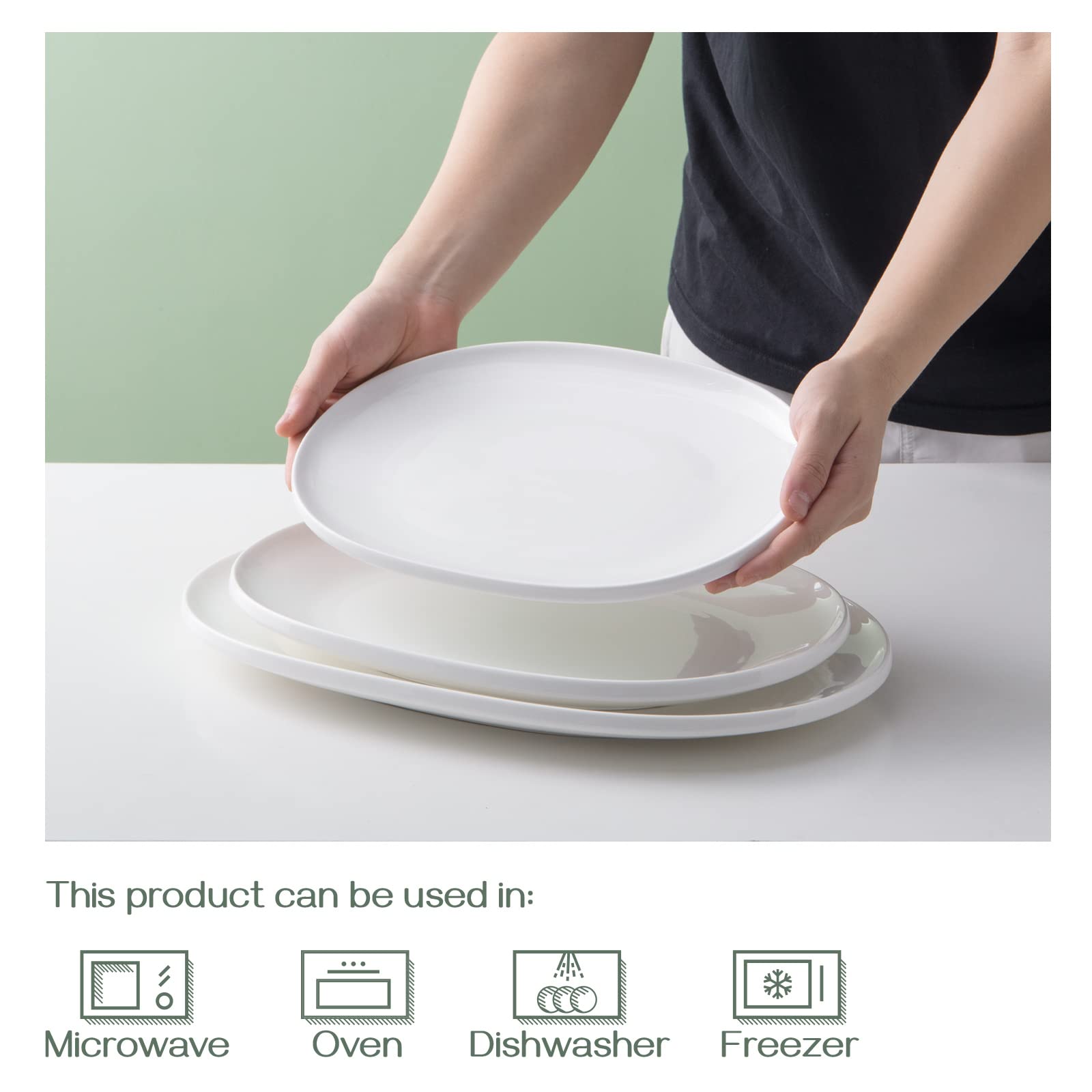 DOWAN stacked platters in cabinet demonstrating space-saving storage benefit