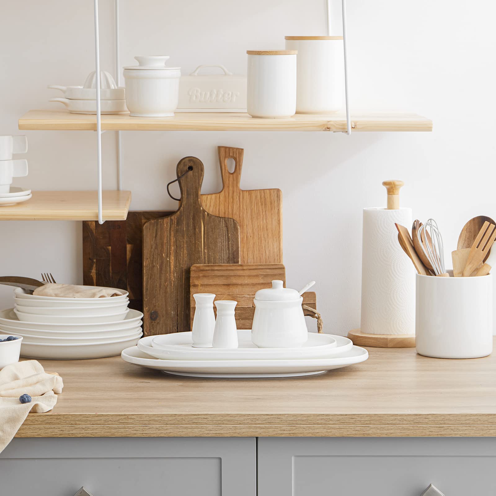 DOWAN platters arranged on a dining table for a polished serving and entertaining benefit