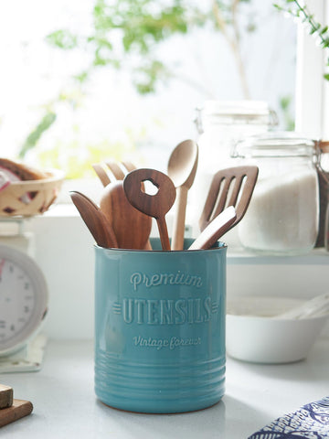 DOWAN utensil holder on countertop with spatulas and spoons for quick cooking access